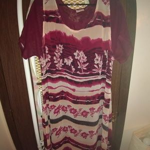 Vintage sheer red floral dress